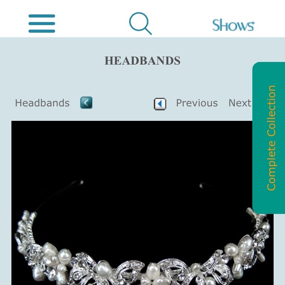Wedding head band pearls and diamonds - Picture 2 of 2